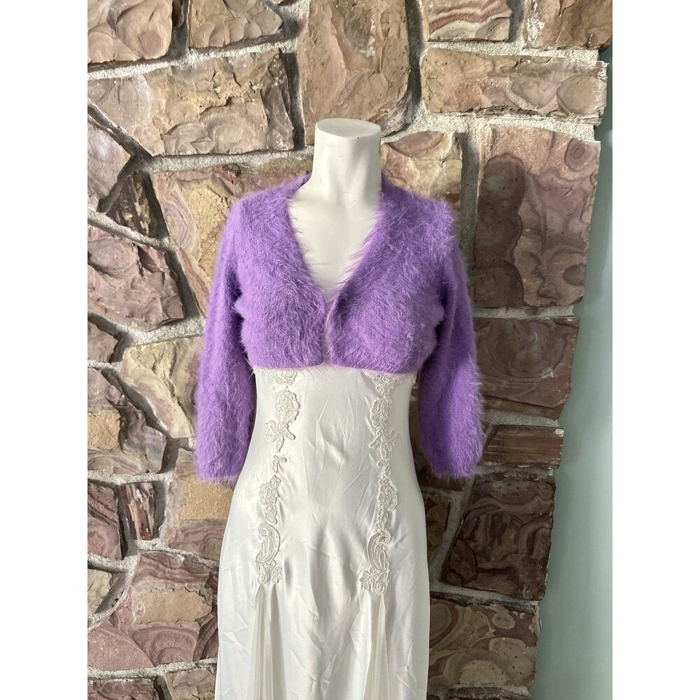 Fuzzy cardigan cropped mohair sweater sexy bolero thick fuzzy top by Moda NWOT